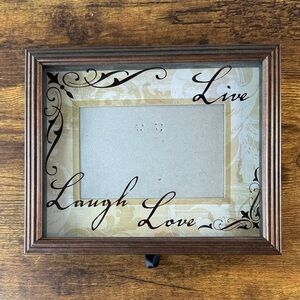 NWT Brown Live Laugh Love Photo Wooden Frame 7” x 9”